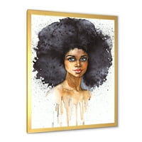 Designart 'portretul femeii Afro-americane X' imprimare modernă de artă încadrată