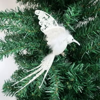 Alb Strălucitoare Colibri Pasăre Decorative Clip Crăciun Ornament