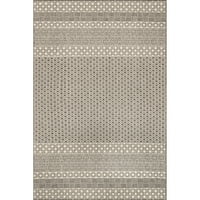 Nuloom Tilly Striped Lattice covor interior exterior, 8 '10', Gri deschis