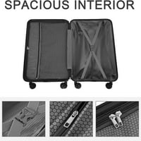 Seturi de bagaje Hikolayae Cottoncandy Collection Hardside Spinner în negru corb, - TSA Lock