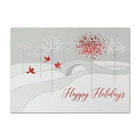 Hârtie Blank Crăciun Carduri & potrivire Plicuri Set, Treeline Bridge, per pachet