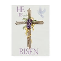 Marcă comercială Fine Art 'Easter Blessing Saying III cu cruce' artă pe pânză de Kathleen Parr McKenna