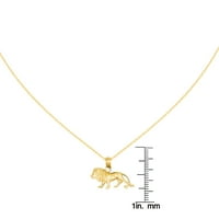 Primal aur Karat aur galben diamant-cut Leu pandantiv pe cablu coarda lanț