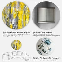 Designart gri și galben Abstract model ' Abstract cerc metal perete arta