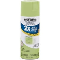 Rust-Oleum American Accents Ultra Cover Satin Green Apple spray vopsea și grund în 1, oz