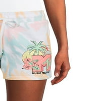 Pantaloni scurți pentru femei juniori cu imprimeu Tropical Tie Dye Easy Graphic