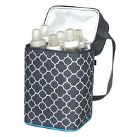 L. Childress sticla Cooler-lapte matern și Baby biberon sac pentru Daycare, include Ice Pack, trifoi Gri