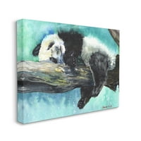 Somnoros Copil Panda În Copac Peste Pictura Vibrante Panza Arta De Imprimare