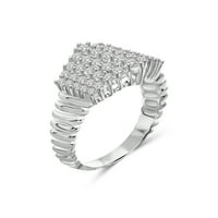 Bijuteriiclub 0. Argint Sterling 1. Carate alb diamant inel pentru femei