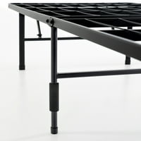 Mellow 14 Quickbase Bifold cadru de pat cu platformă metalică cu lamele de oțel, negru, cal King