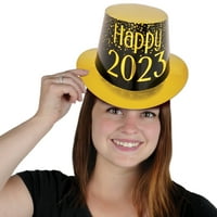 Beistle de Anul Nou negru și aur hârtie Hi Hat