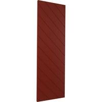 Ekena Millwork 18 W 74 h true Fit PVC Diagonal Slat stil Modern obloane cu montare fixă, roșu piper