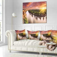 Designart Apus de soare peste Murray River Panorama-peisaj imprimat arunca perna-18x18
