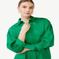 Scoop Rochie de cămașă pentru femei cu mâneci de volum