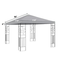 Sunrise înlocuire capacul superior pentru 10' x10 ' foișor baldachin patio pavilion parasolar plyester singur nivel-Gri