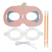 Halloween 0.07 lb pentru copii și adolescenți Orange Pumpkin Glow unise Mask, Mod de a sărbători,lungime 8.67 in,lățime 1in, înălțime