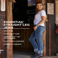 Wrangler femei Essentials drept picior Jean