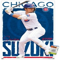 Chicago Cubs-Poster de perete Seiya Suzuki cu știfturi, 22.375 34