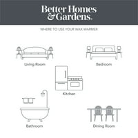 Better Homes & Gardens Încălzitor De Parfum De Sticlă De Artă De Dimensiuni Complete, Vârtej Auriu