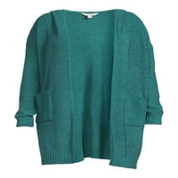 Cardigan de Chenilă cu glugă Terra & Sky pentru femei Plus Size