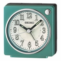 Seiko Fuji ii semnal sonor alarmă verde metalic, ceas de birou analogic tradițional cuarț QHE197LLH