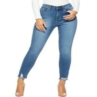 Sofia Jeans femei roz curbați Skinny super Mare creștere glezna blugi