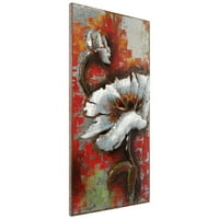 Empire Art direct Garden Rose & artă de perete metalică 3d pictată manual, 48 24 fiecare, gata de agățat