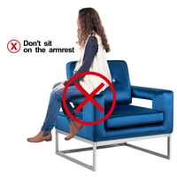 Design Group Blue Velvet Club Accent scaun cu bază din oțel Argintiu Pentru Living Dormitor Set de 2
