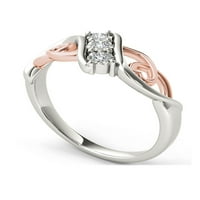 Carat T. W. diamant roz în două tonuri inima 10kt Aur Alb moda inel