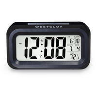Mainstays negru Ceas cu alarmă digitală cu iluminare din spate cu LED-uri și afișaj LCD ușor de citit