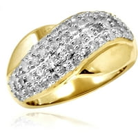 JewelersClub 14k aur placat cu argint 1. Carate alb diamant inel pentru femei