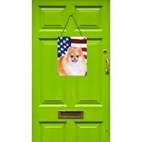 Carolines Treasures BB9716DS Pomeranian Patriotic perete sau ușă agățat printuri, 12x16, multicolor