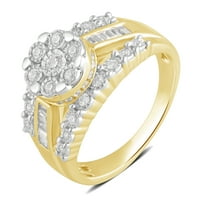 Arista Carat T. W diamant miracol placa 10k aur galben inel de logodna