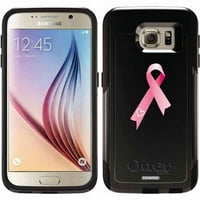Roz panglică inima Design pe OtterBo navetiști seria caz pentru Samsung Galaxy S6
