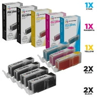 Set Canon compatibil de cartușe cu jet de cerneală PGI-250XL și CLI-251XL cu randament ridicat: Pigment negru, Negru Cyan, Magenta