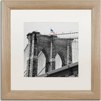 Marcă comercială Fine Art Brooklyn Bridge 6 Canvas Art de CATeyes, mat alb, cadru de mesteacăn