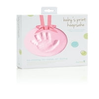 Idei minuscule DIY Baby ' s Print Handprint sau Footprint Keepsake No Bake Ornament cu panglică, artizanat de Crăciun DIY, roz
