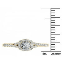 Imperial 5 8CT TDW diamant 14k aur galben Halo inel de logodna
