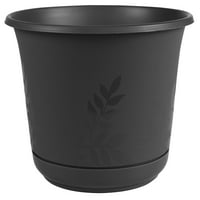 Bloem 6 6 6 rotund negru din plastic și rășină Solid imprimare plante plantat