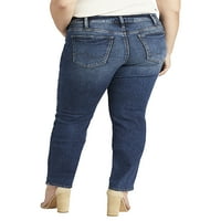 Silver Jeans Co. Femei Plus Dimensiune Suki Mijlocul naștere Picior drept blugi talie dimensiuni 12-24