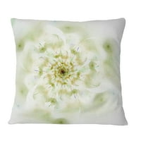 Designart floare fractală plină de floare în alb-pernă de aruncare a florilor-12x20