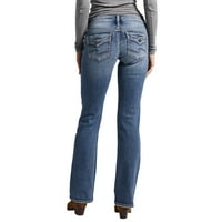 Silver Jeans Co. Femei Britt Low Rise Slim Bootcut blugi, talie dimensiuni 24-36