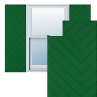 Ekena Millwork 15 W 43 h true Fit PVC diagonală șipcă stil Modern fix Mount obloane, Viridian Verde