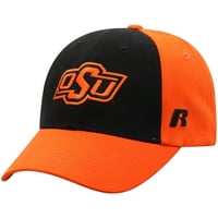 Bărbați Russell Athletic negru portocaliu Oklahoma State Cowboys fără sfârșit în două tonuri pălărie reglabilă-OSFA