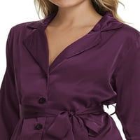 Chilipiruri unice femei Sleepwear Top cu centura Nightwear cu pantaloni Loungewear pijama Set