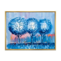 Designart 'copaci peisaj colorat impresionist III' modern înrămate panza arta de perete imprimare