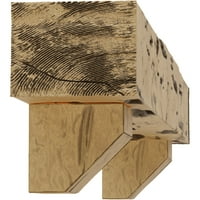 Ekena Millwork 8 H 8 D 72 W chiparos Fau lemn semineu Mantel Kit cu Ashford Corbels, pin Natural