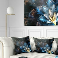 Designart Floare albastră cu detalii aurii - pernă florală-16x16