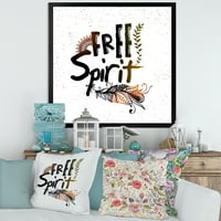 Designart 'Free Spirit Etnice Pene' Boem & Eclectic Încadrată Arta Print