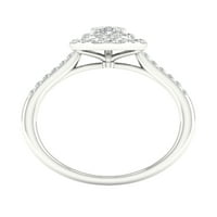 Imperial Ct TDW Oval diamant dublu Halo inel de logodna din Aur Alb 10K
